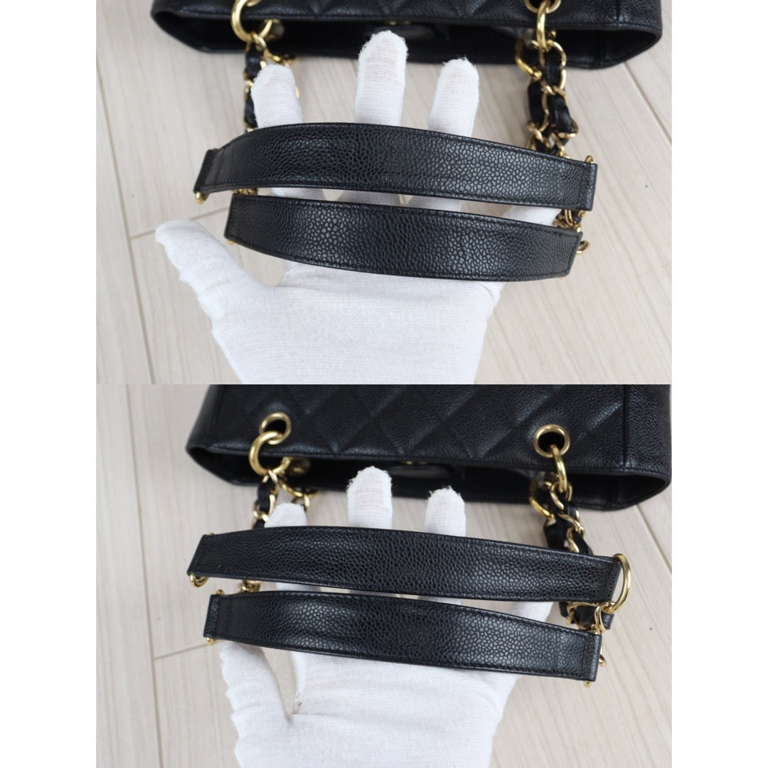 Rank A ｜ CHANEL Matrasse PST Chain Tote Bag Caviar Skin Black ｜2306090 –  BRAND GET