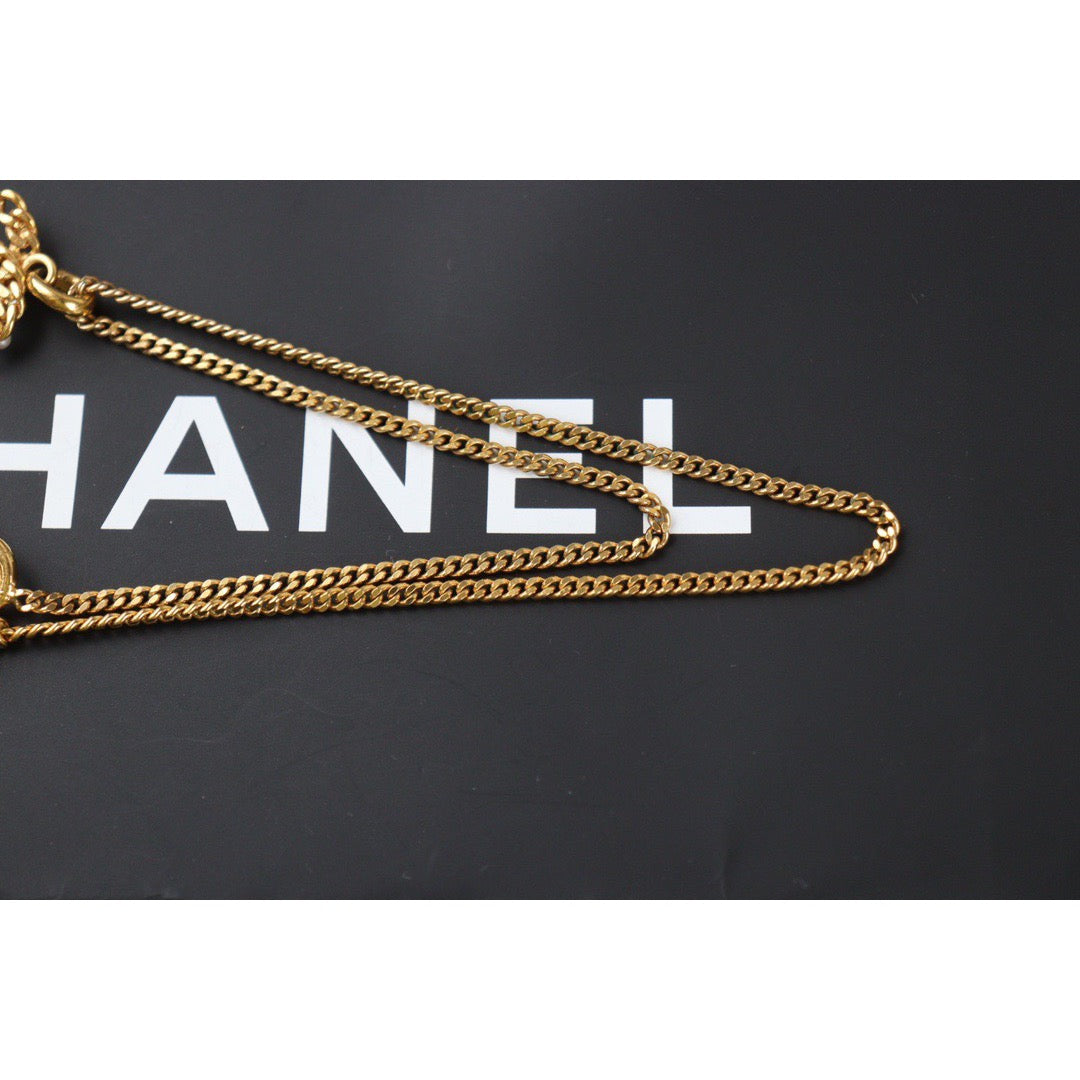 Rank A ｜ CHANEL Coco Pearl 18k Gold Plated Necklace｜23071909