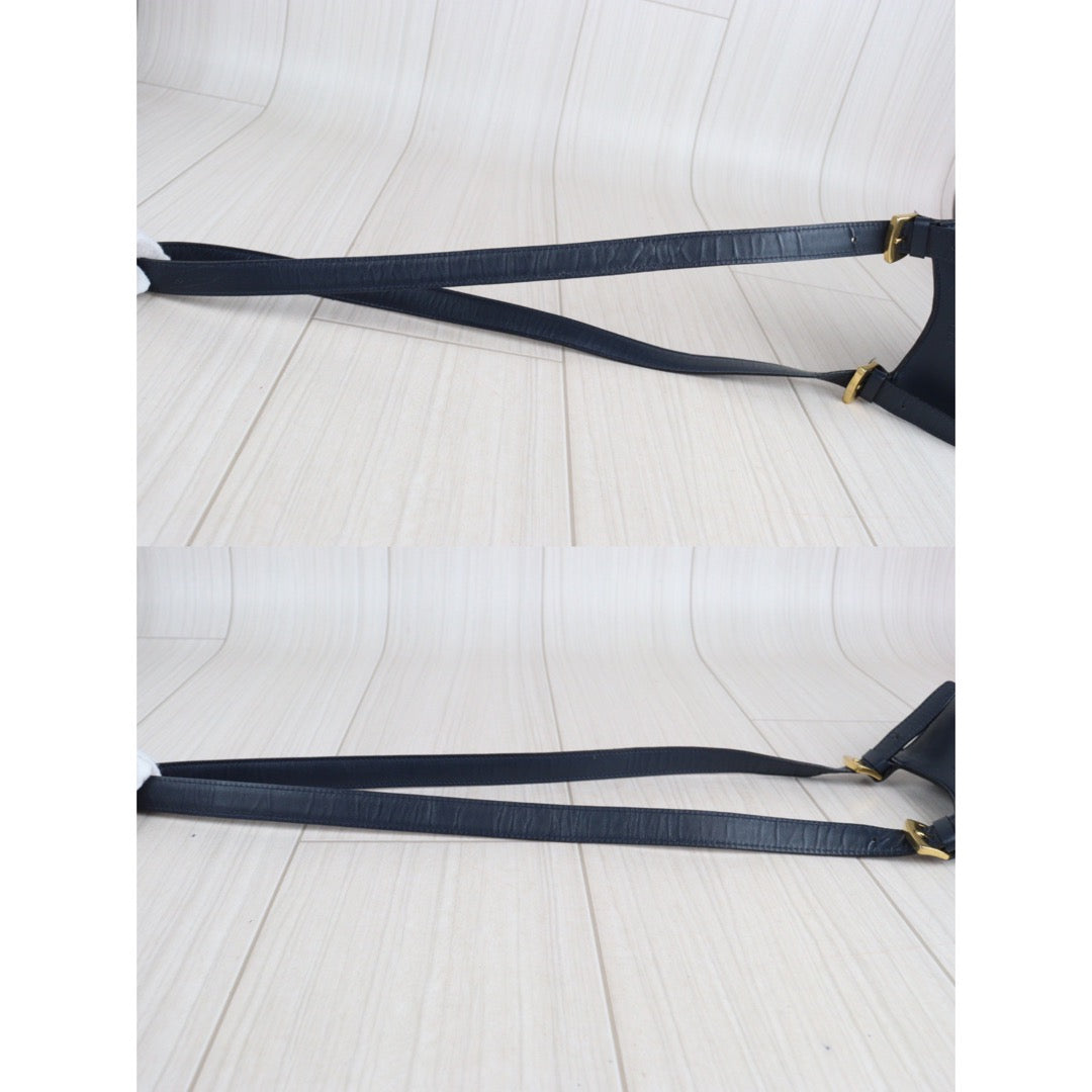 Rank AB ｜ CELINE Calf Leather Shoulder Bag Navy｜V23062929