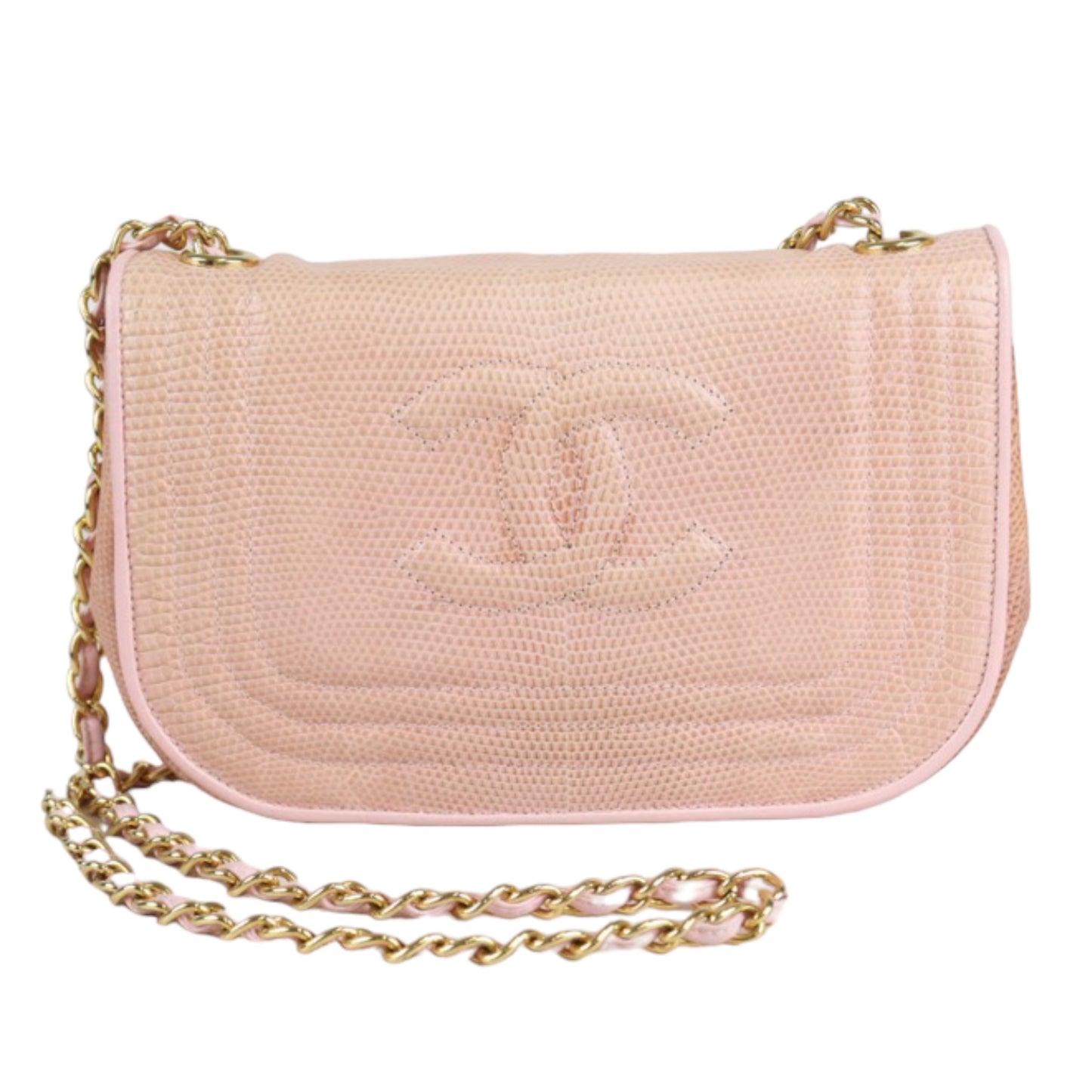 Rank AB ｜CHANEL VIntage Lizard Shoulder Bag Pink｜23052503