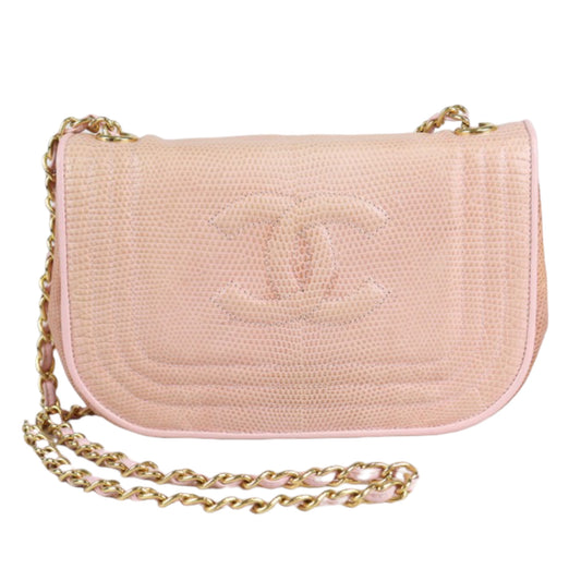 Rank AB ｜CHANEL VIntage Lizard Shoulder Bag Pink｜23052503