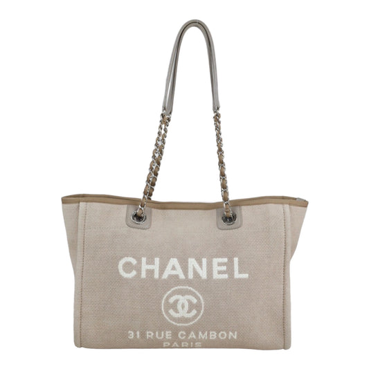 Rank A ｜ CHANEL Canvas Deauville 34 Tote ShoulderBag ｜V23062952