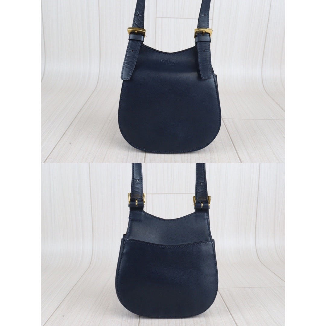 Rank AB ｜ CELINE Calf Leather Shoulder Bag Navy｜V23062929