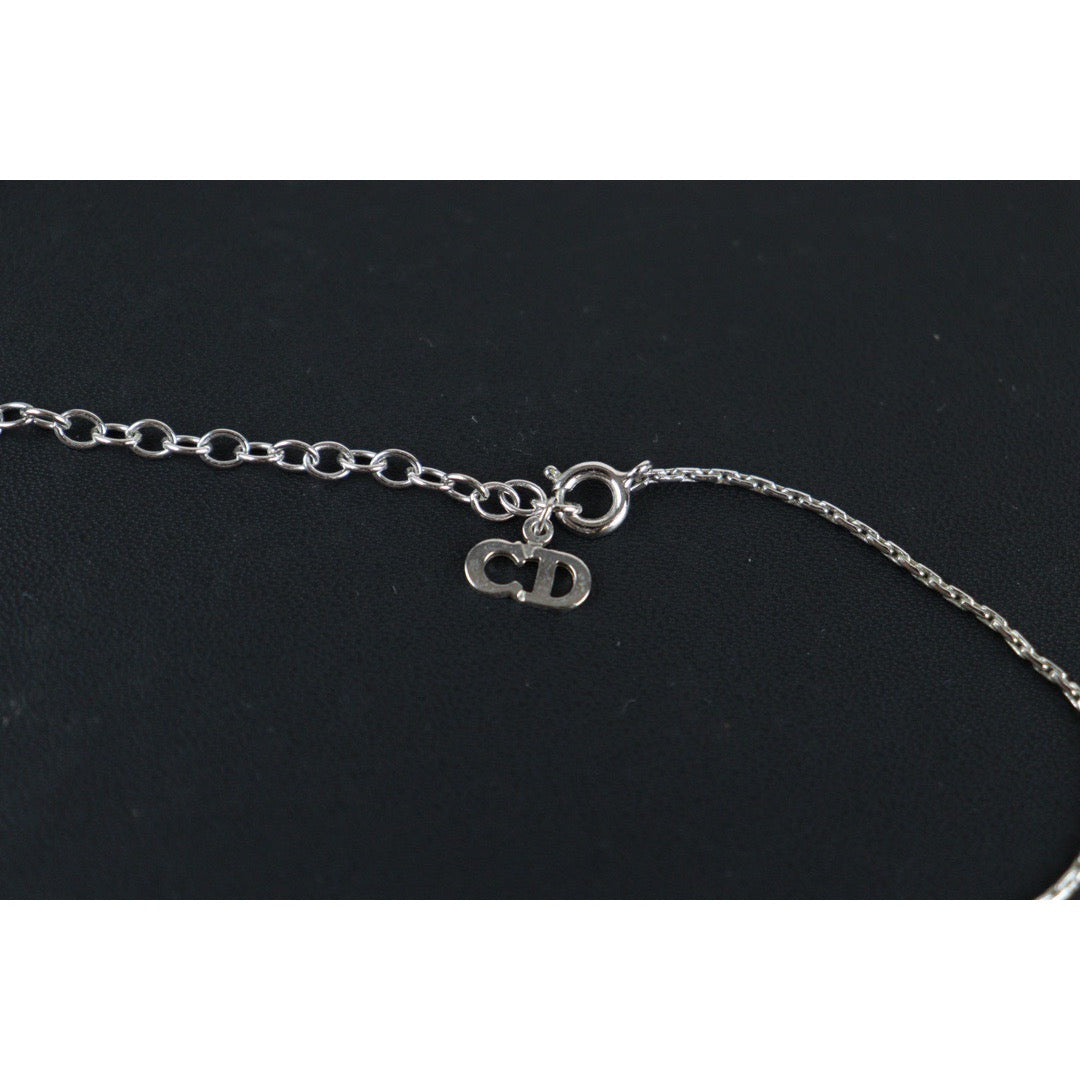 Rank A ｜ Dior Vintage CD Necklace Silver ｜V23071418