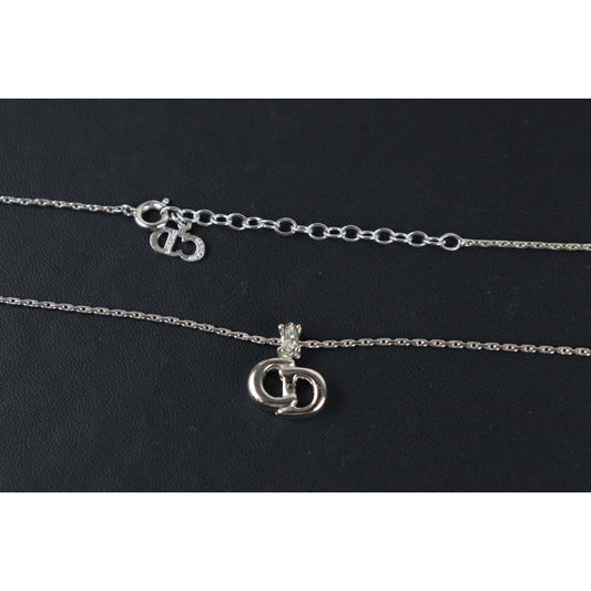 Rank A ｜ Dior Vintage CD Necklace Silver ｜V23071418