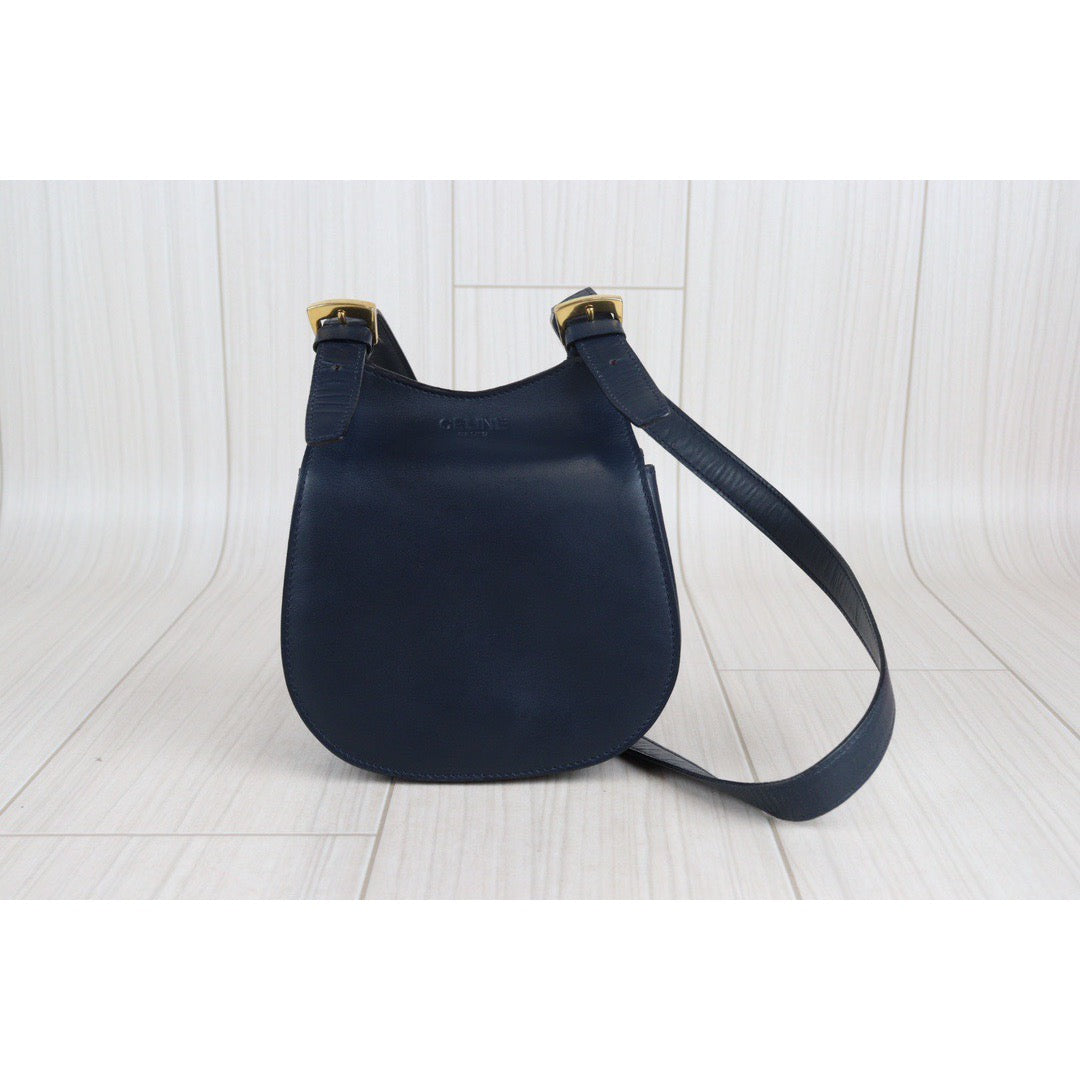 Rank AB ｜ CELINE Calf Leather Shoulder Bag Navy｜V23062929