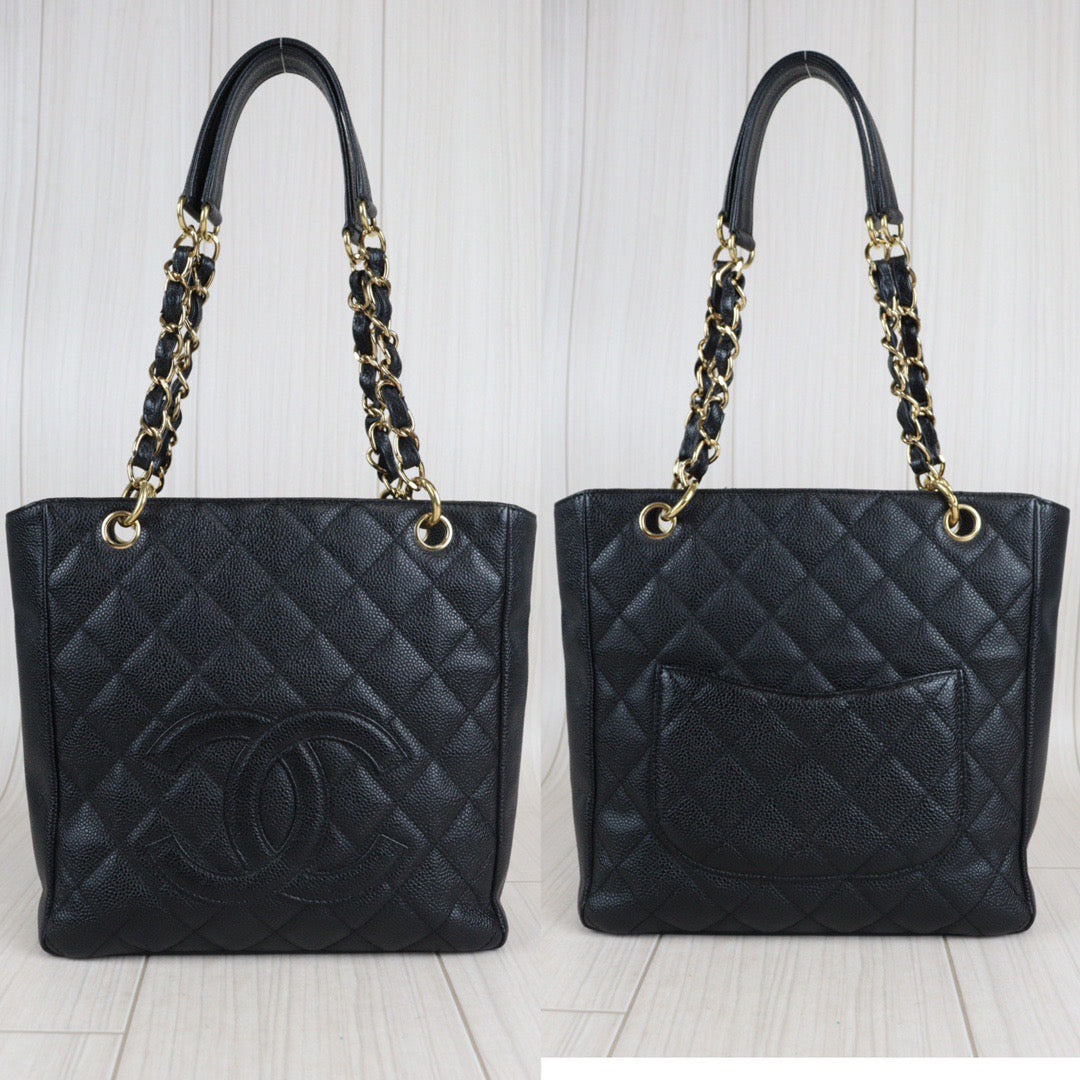 Rank A ｜ CHANEL Matrasse PST Chain Tote Bag Caviar Skin Black ｜2306090 –  BRAND GET