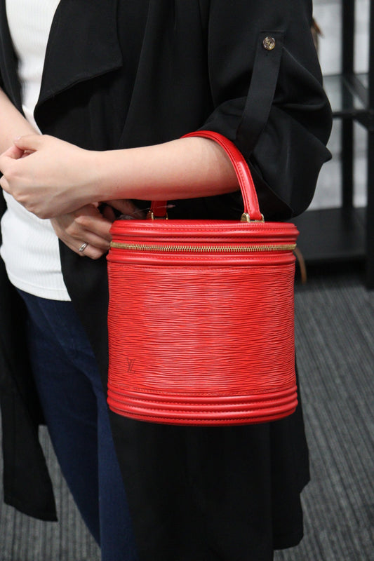 Rank A ｜ LV Cannes Epi Castilian Red Handbag Vanity Bag｜23042006