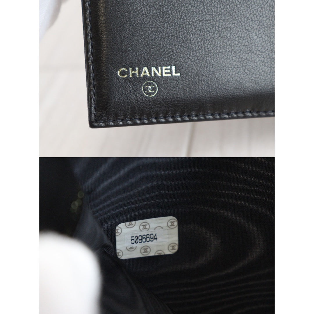 Rank A ｜Chanel Caviar Skin Black Wallet｜V23062617