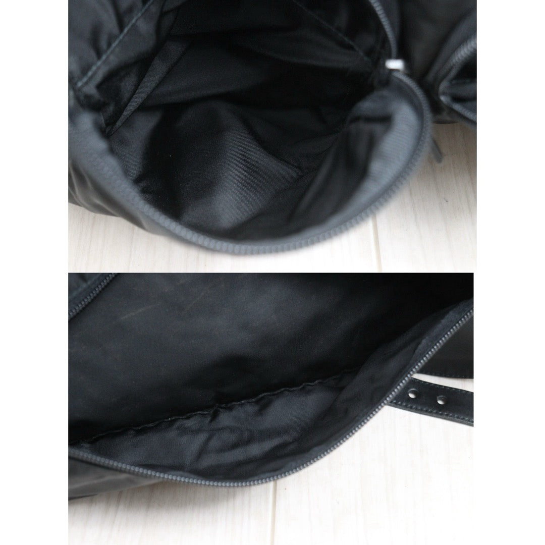 Include Entrupy Certificate of Authenticity｜Good ( Rank AB) ｜Prada  Vela Nylon Buckle Messenger Black Shoulder Bag｜26102607