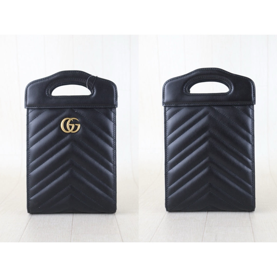 Include Entrupy Certificate of Authenticity｜Very Good ( Rank A) ｜  GUCCI  GG Marmont Mini  Lamb Skin Phone Holder Chain Shoulder Bag｜Z26101214
