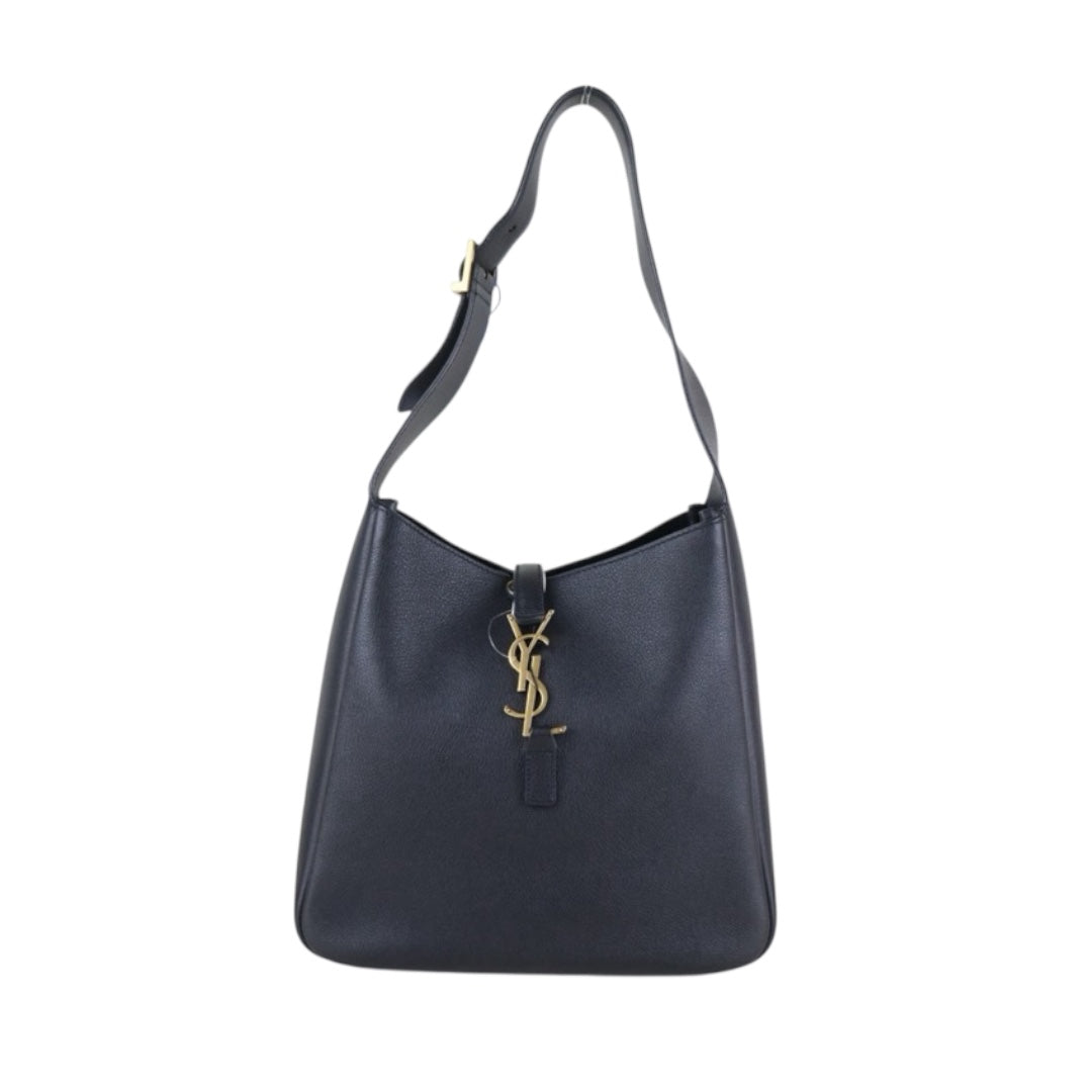 Include Entrupy Certificate of Authenticity｜Very Good ( Rank A)｜  Saint Laurent YSL Calf LeatherHobo PM Shoulder Bag Black ｜Z26101701