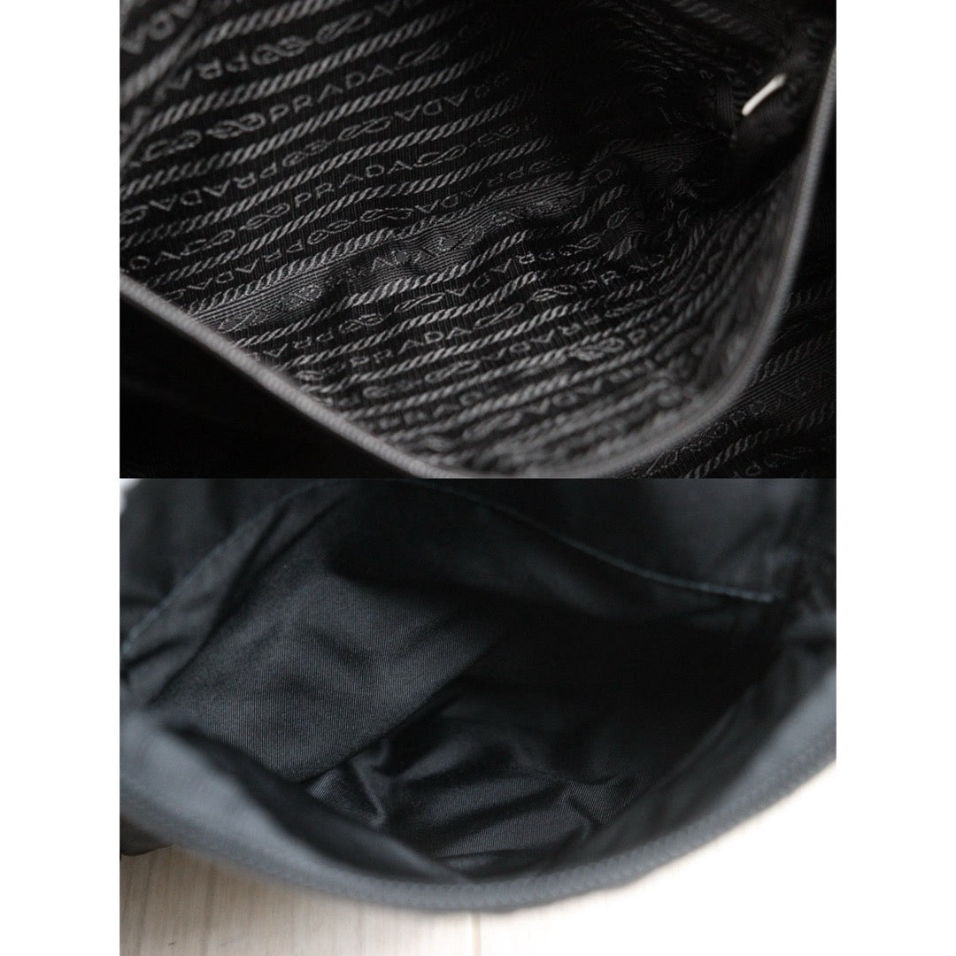 Include Entrupy Certificate of Authenticity｜Good ( Rank AB) ｜Prada  Vela Nylon Buckle Messenger Black Shoulder Bag｜26102607