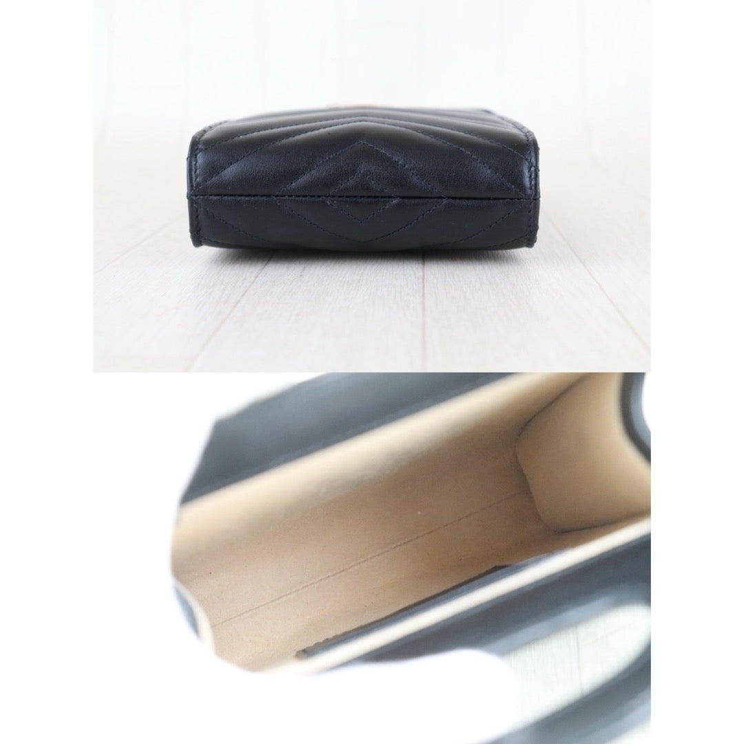 Include Entrupy Certificate of Authenticity｜Very Good ( Rank A) ｜  GUCCI  GG Marmont Mini  Lamb Skin Phone Holder Chain Shoulder Bag｜Z26101214