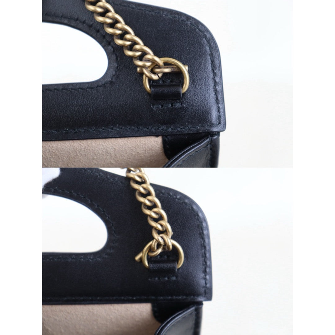 Include Entrupy Certificate of Authenticity｜Very Good ( Rank A) ｜  GUCCI  GG Marmont Mini  Lamb Skin Phone Holder Chain Shoulder Bag｜Z26101214