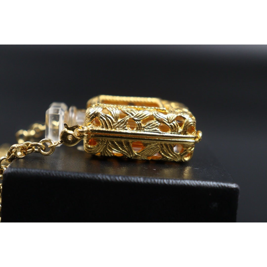 Include Authentic Detective Certificate of Authenticity｜Very Good ( Rank A) ｜ CHANEL Vintage Coco Perfume Bottle Case Necklace｜26102602