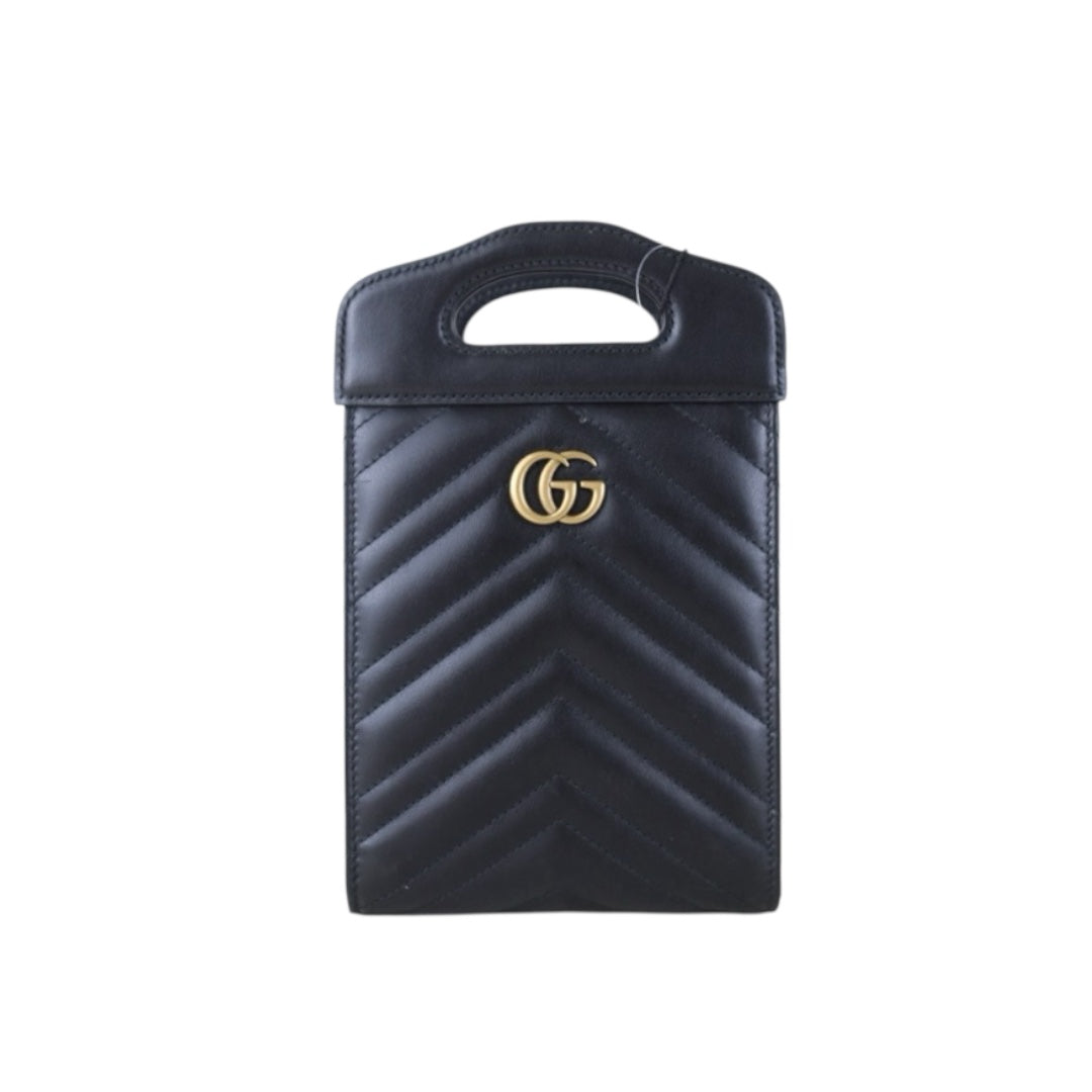 Include Entrupy Certificate of Authenticity｜Very Good ( Rank A) ｜  GUCCI  GG Marmont Mini  Lamb Skin Phone Holder Chain Shoulder Bag｜Z26101214