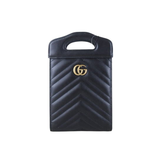 Include Entrupy Certificate of Authenticity｜Very Good ( Rank A) ｜  GUCCI  GG Marmont Mini  Lamb Skin Phone Holder Chain Shoulder Bag｜Z26101214