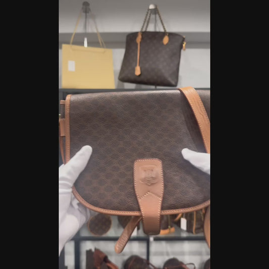 Include Entrupy Certificate of Authenticity｜Good ( Rank AB)｜ CELINE Macadam Saddle Shoulder Bag ｜26071305