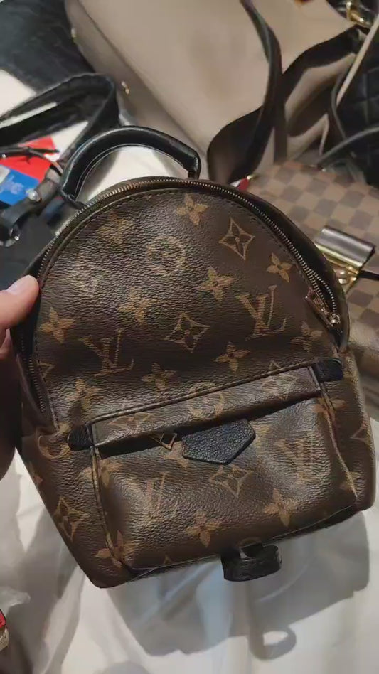 First installment 1/3|Good ( Rank AB)| LV Monogram Coated Canvas Palm Springs Mini Backpack
