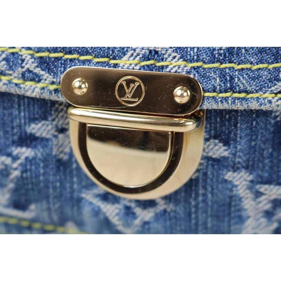 Rank A ｜    LV Monogram Denim Bum Bag Waist Pouch Body Bag    ｜092303