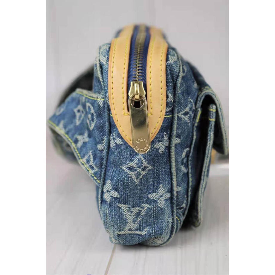 Rank A ｜    LV Monogram Denim Bum Bag Waist Pouch Body Bag    ｜092303