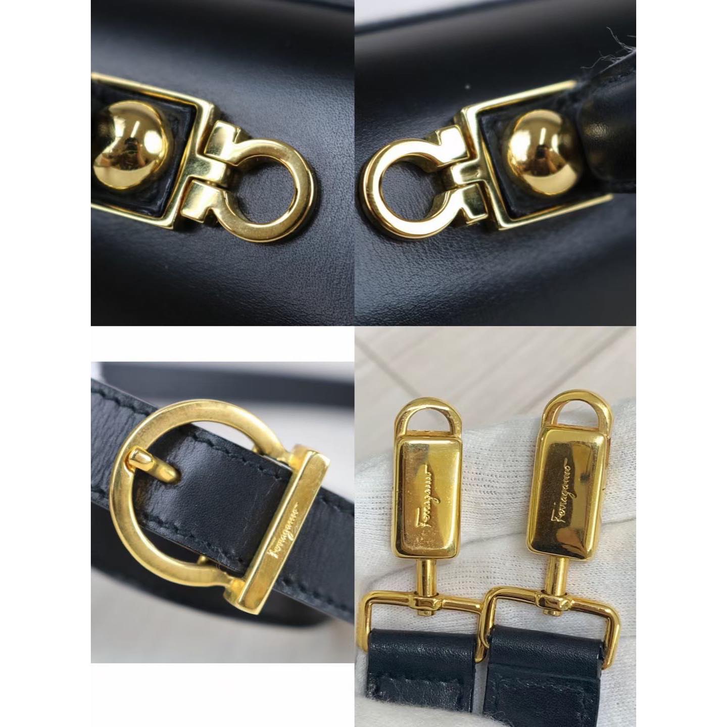 Rank A  ｜Ferragamo Gancini 2WAY Handbag  Shoulderbag｜ 090917