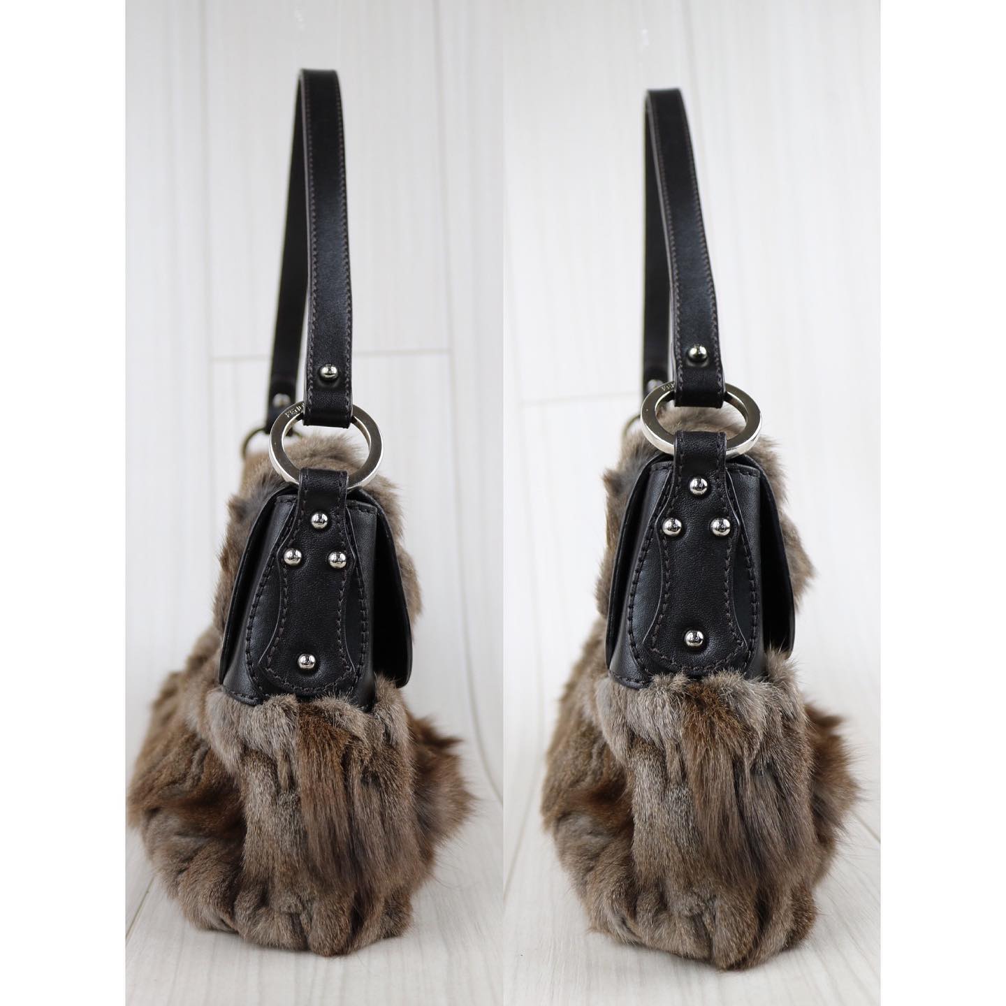 Rank A｜  FENDI Mink Mamma bucket Shoulder Bag ｜031906