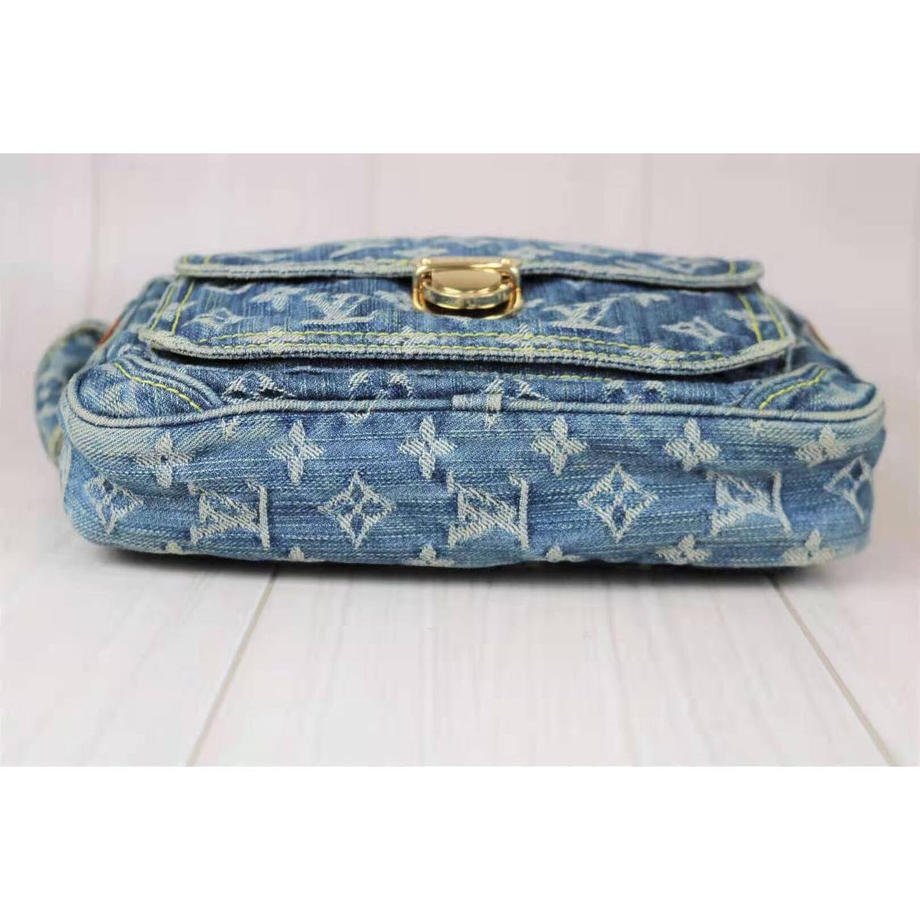 Rank A ｜    LV Monogram Denim Bum Bag Waist Pouch Body Bag    ｜092303