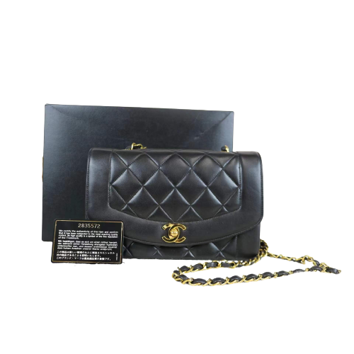 Rank A ｜ CHANEL Matrasse Diana Lamb Skin Double Flap Double Chain Bag ｜032925