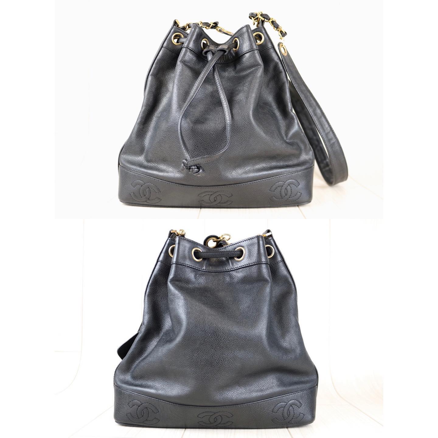 Rank A ｜ CHANEL Caviar Skin Drawstring Shoulder Bag｜112505