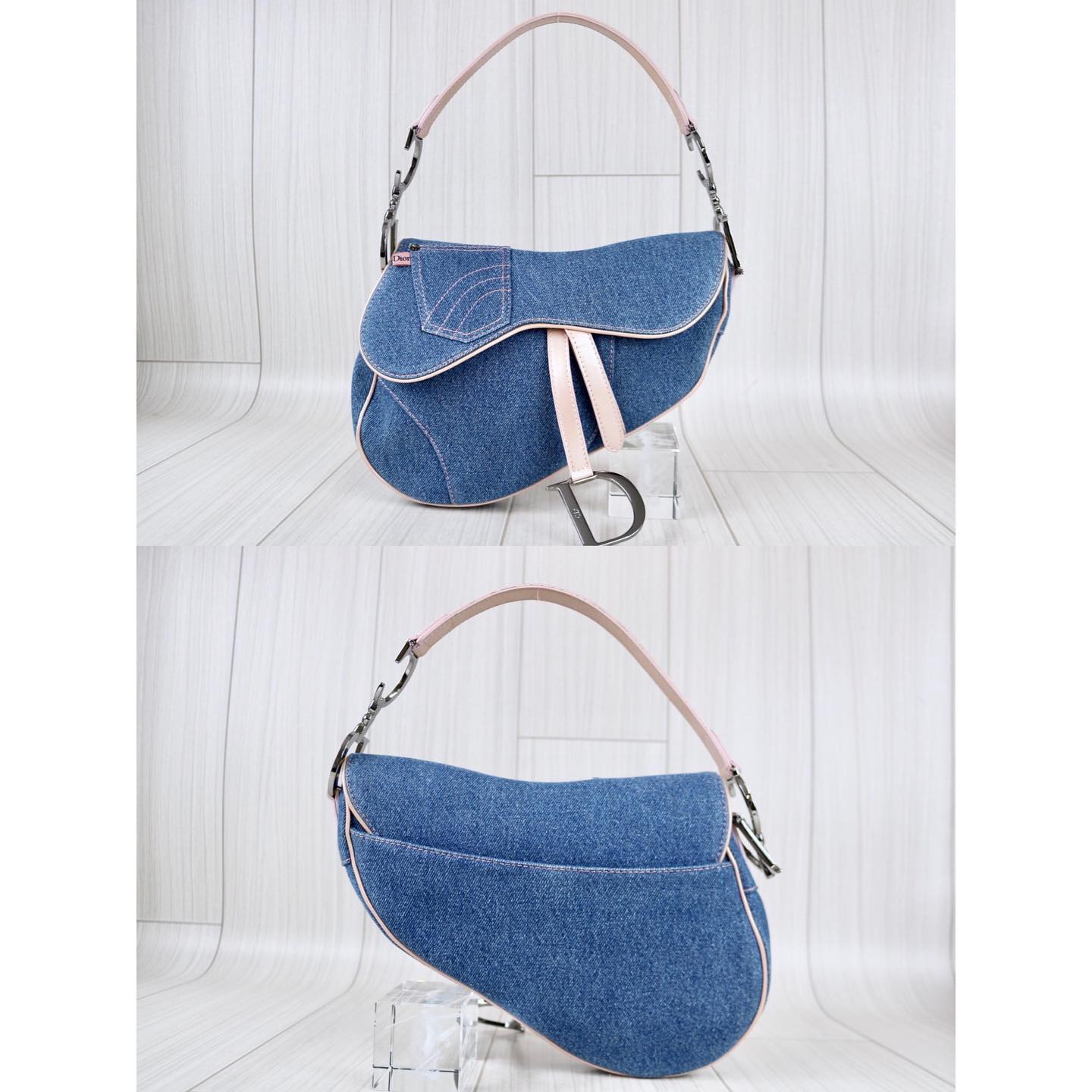 Rank A ｜    Dior Trotter Denim Saddle Bag    ｜121914