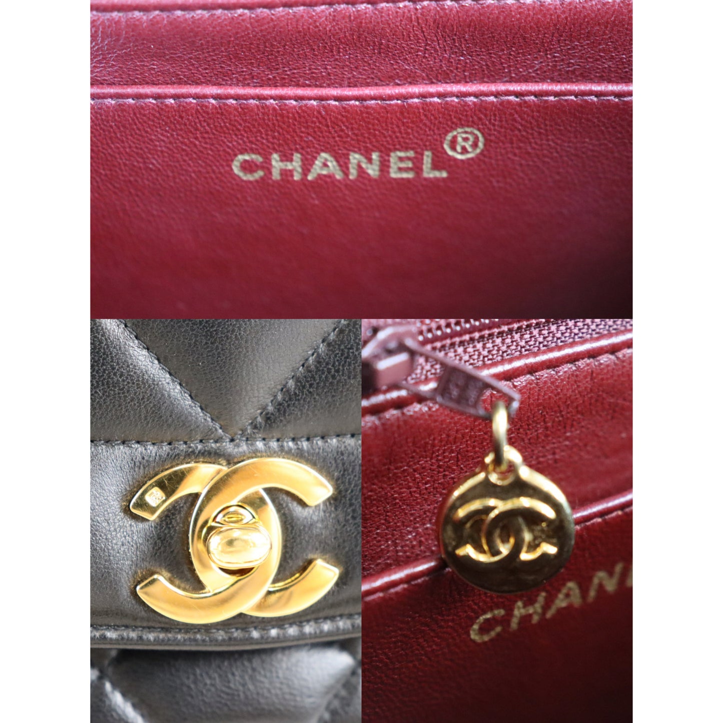 Rank A ｜ CHANEL Matrasse Diana 25 Lamb Skin Double Flap Double Chain Bag ｜091008