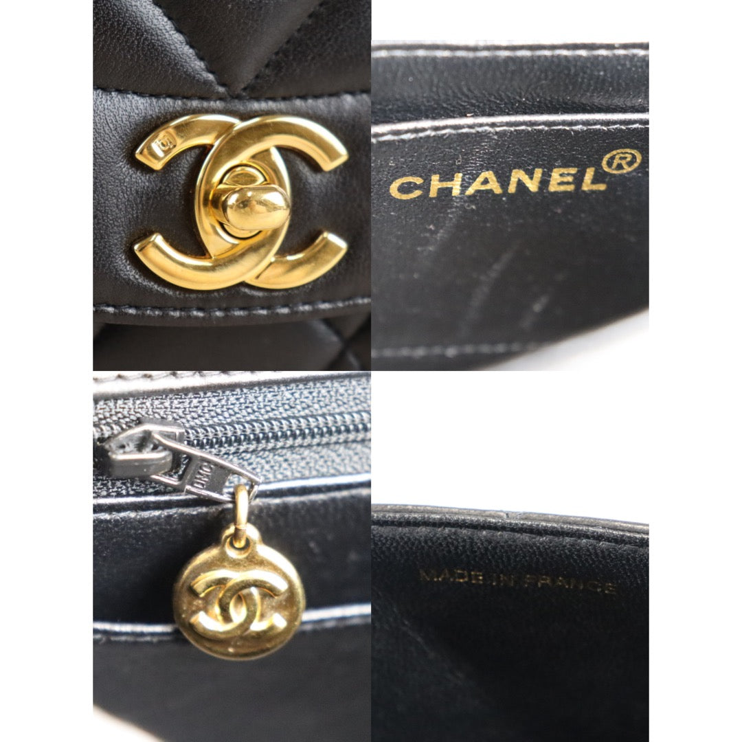 Rank A ｜ CHANEL Matrasse Diana 22 Lamb Skin Double Flap Double Chain Bag ｜092406