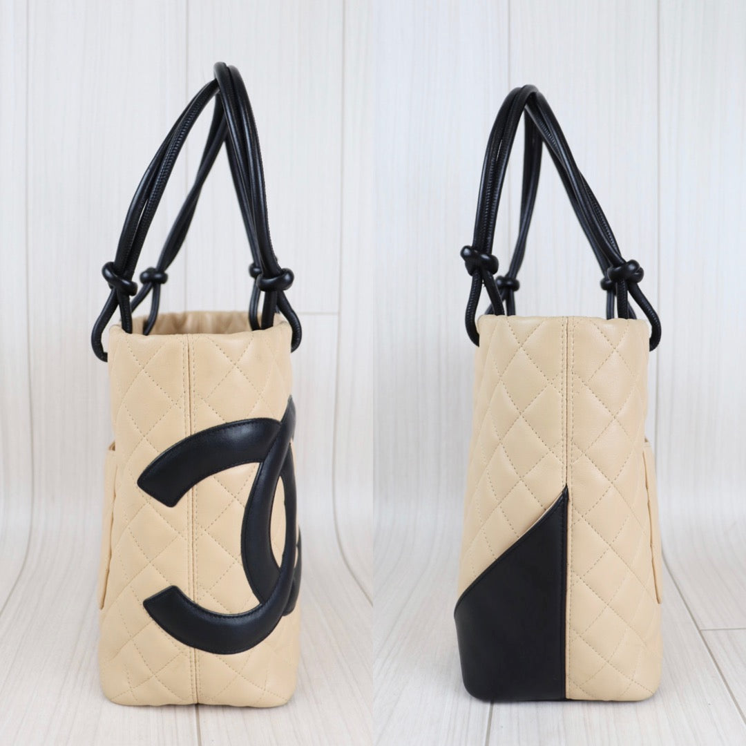 Rank AB ｜Chanel Cambon Tote Quilted Leather Medium ｜091607