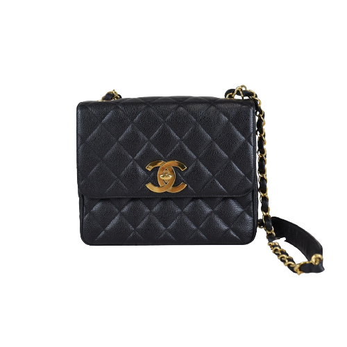 Rank AB ｜Chanel Big CC Half  Flap Bag  Medium Caviar Skin ｜092712