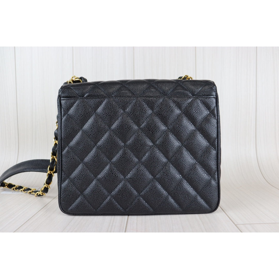 Rank AB ｜Chanel Big CC Half  Flap Bag  Medium Caviar Skin ｜092712