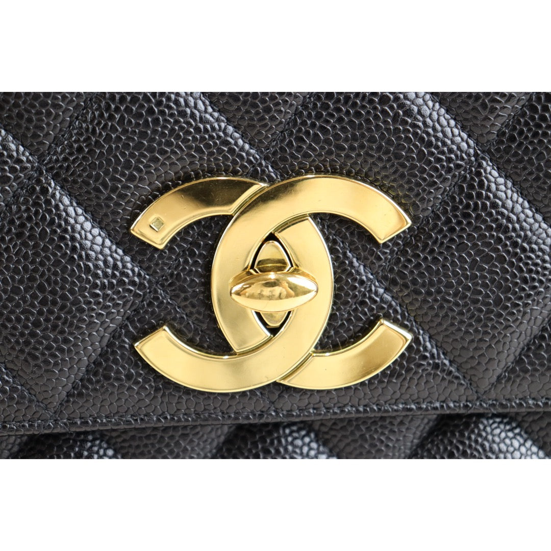 Rank AB ｜Chanel Big CC Half  Flap Bag  Medium Caviar Skin ｜092712