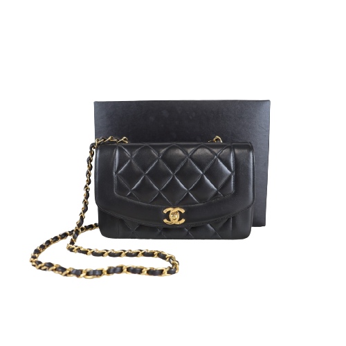 Rank A ｜ CHANEL Matrasse Diana 22 Lamb Skin Double Flap Double Chain Bag ｜092607