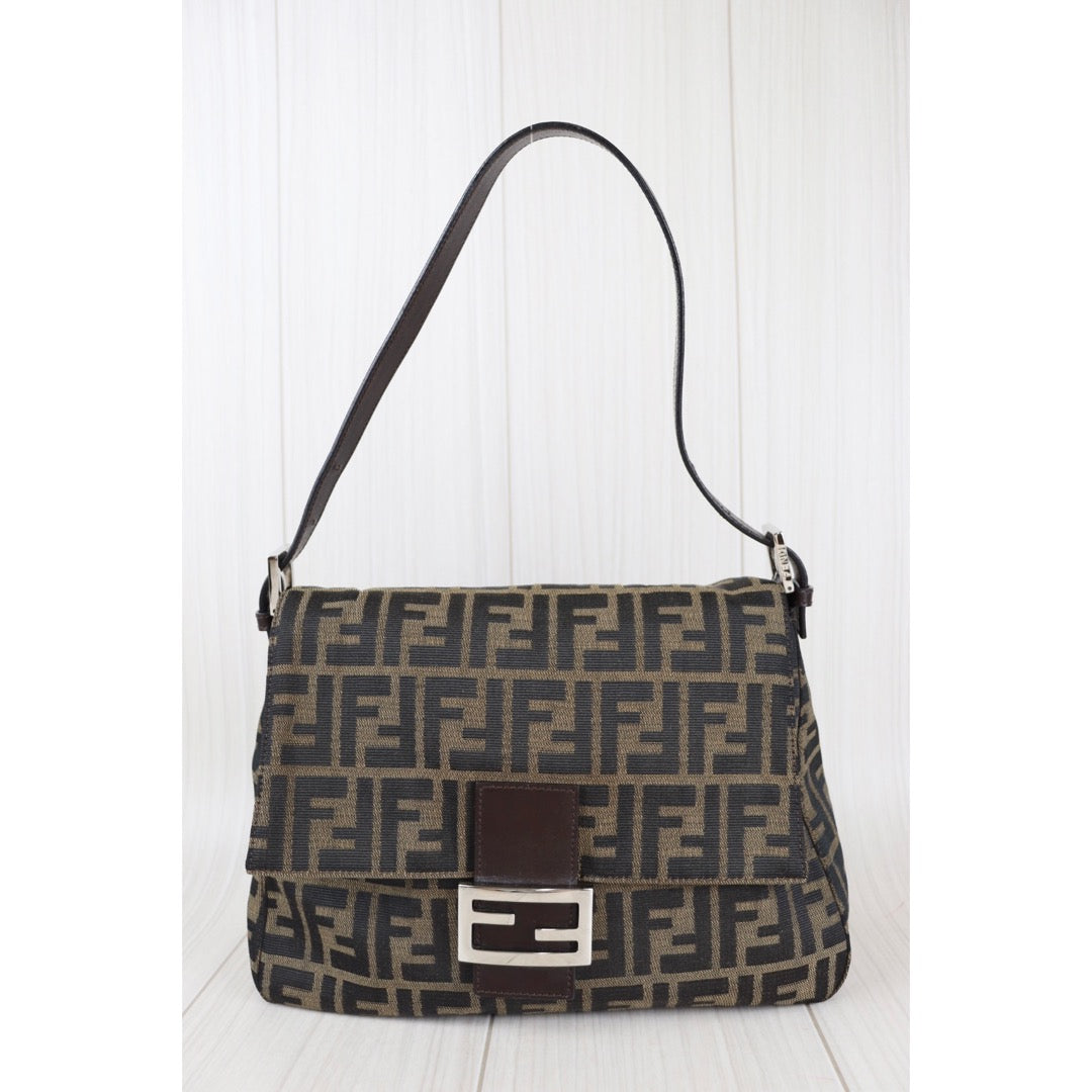 Rank A｜ FENDI Zucca Mamma Baguette Shoulder Bag ｜092704