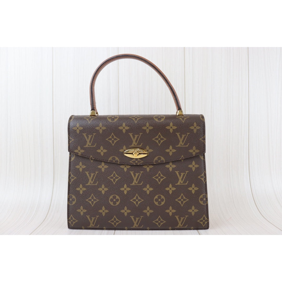 Louis Vuitton Vintage Kelly Style Gold Evening Top Handle Satchel Bag