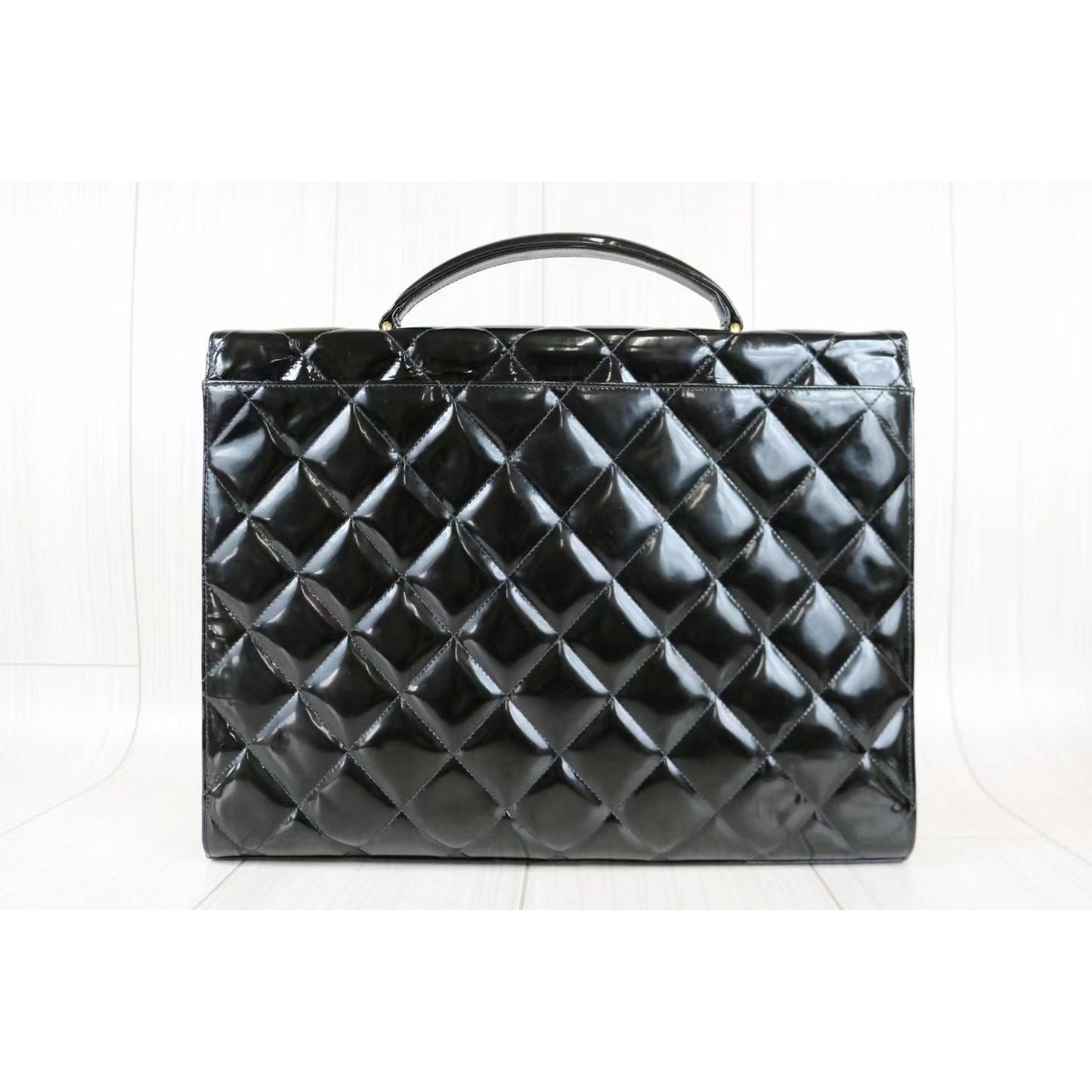 Rank A ｜CHANEL Matrasse Briefcase Patent Leather ｜012101