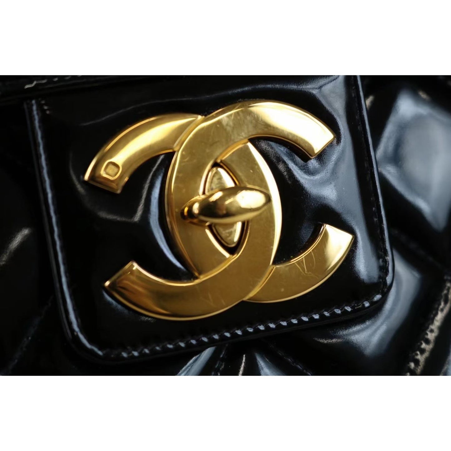 Rank A ｜CHANEL Matrasse Briefcase Patent Leather ｜012101