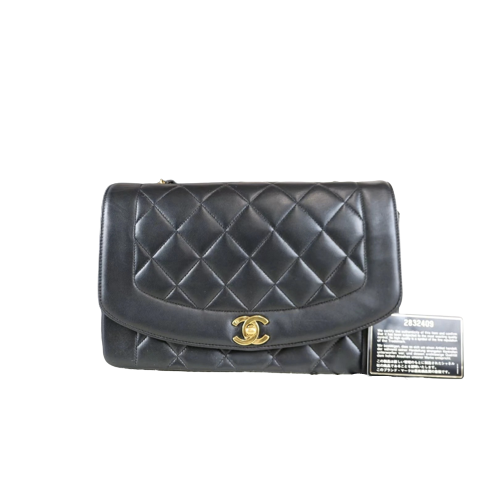 Rank A ｜ CHANEL Matrasse Diana Lamb Skin Double Flap Double Chain Bag ｜031018