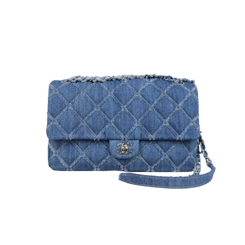 Rank A ｜ CHANEL Denim Matrasse Chain Shoulder Bag ｜021507