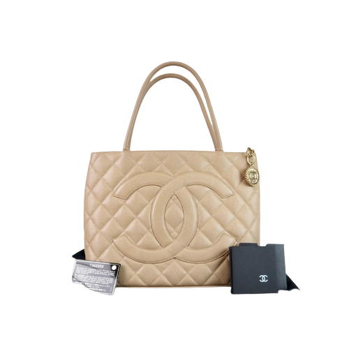 Rank A ｜ CHANEL Caviar Skin Leather Calf Leather Tote Bag｜112501