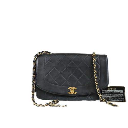 Rank AB ｜    CHANEL Matrasse Diana Lamb Skin Double Flap Double Chain Bag  ｜071602