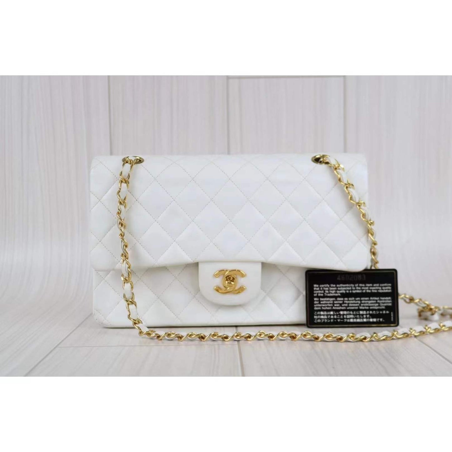 Rank AB ｜   CHANEL Matrasse Lamb Skin Double Flap Double Chain Bag  ｜012604