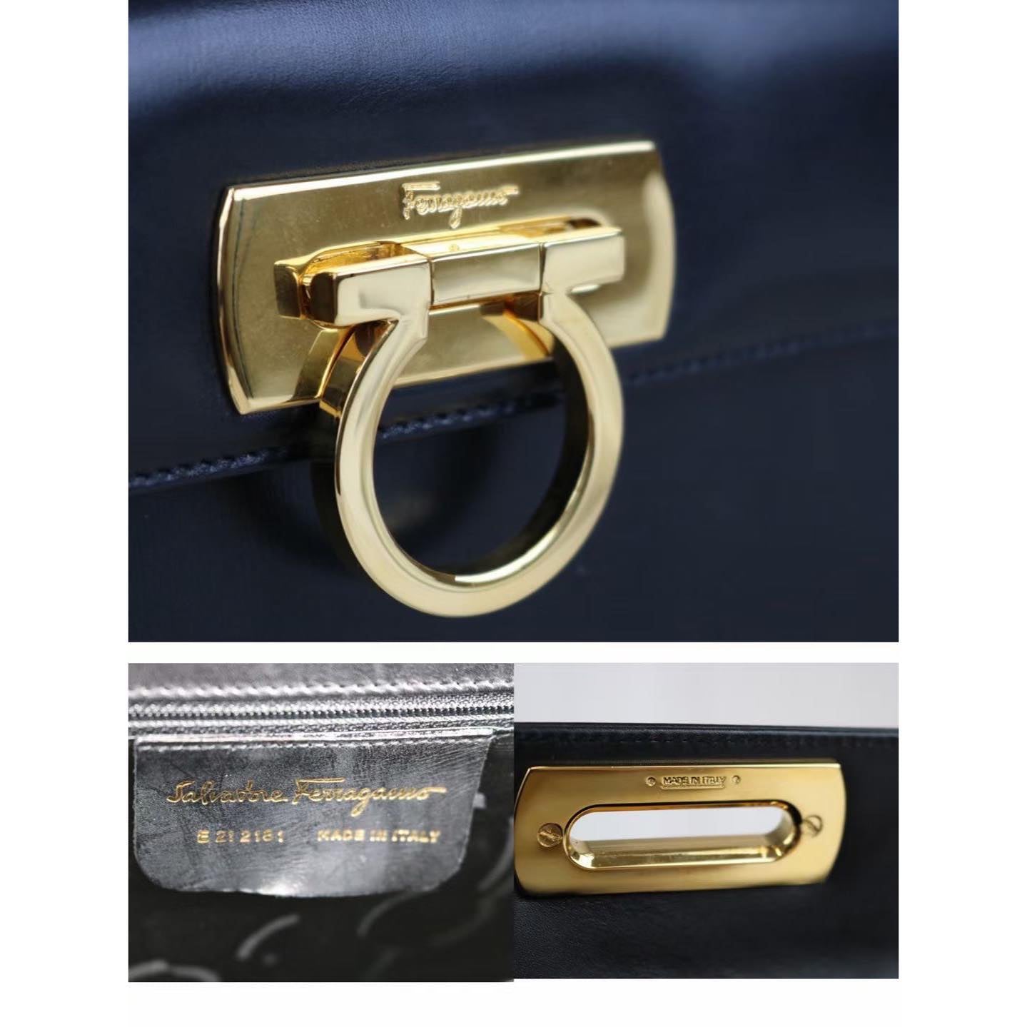 Rank A  ｜Ferragamo Gancini 2WAY Handbag  Shoulderbag｜ 090917