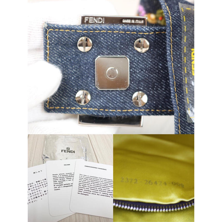 Rank A ｜     FENDI Denim Mamma Baguette Shoulder Bag     ｜092304